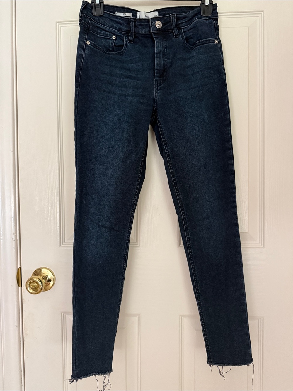 MANGO Dark Blue High-Rise Skinny Jeans, Size 36